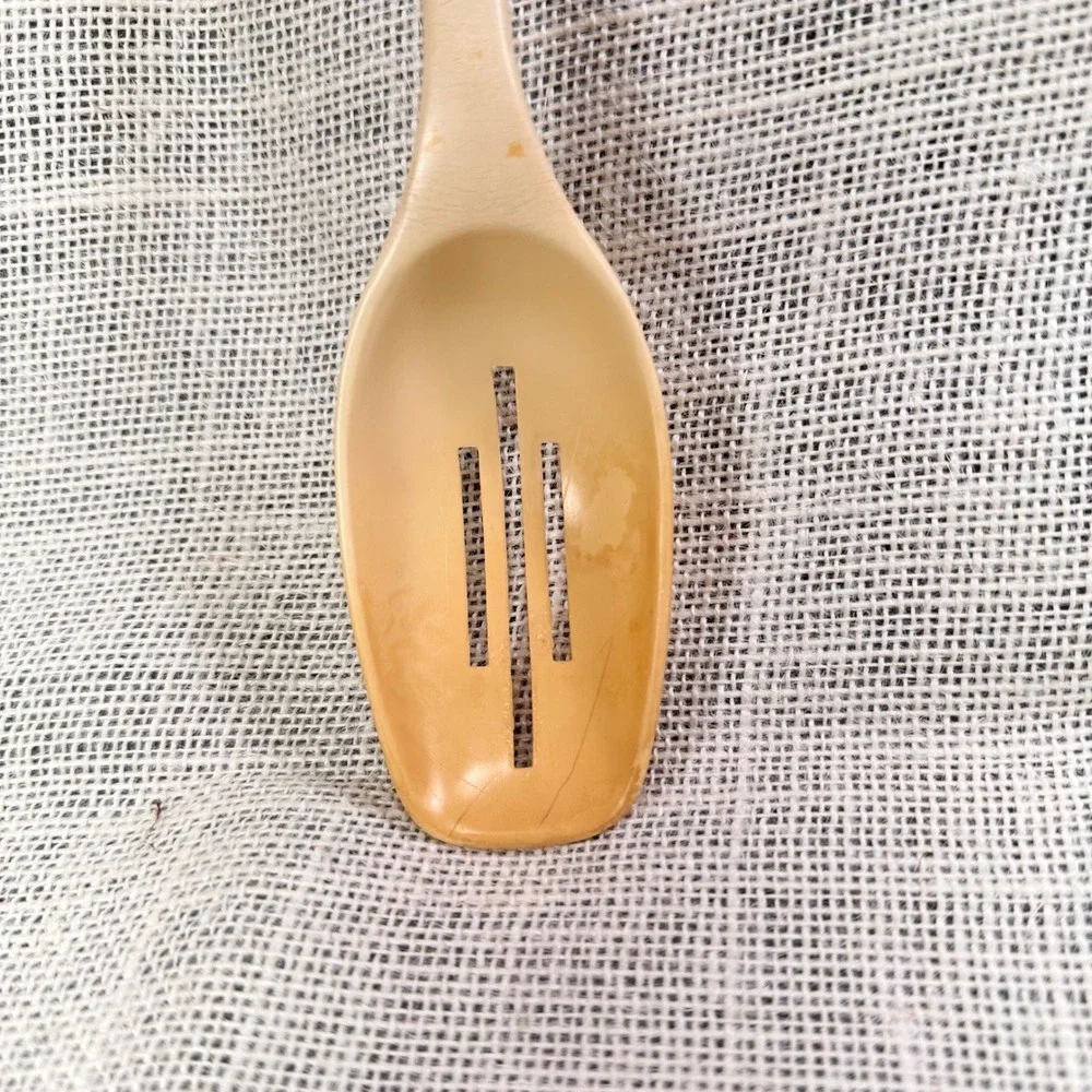 Vintage Foley Slotted Spoon Cream‎ Nylon USA Kitchen Utensil 11
